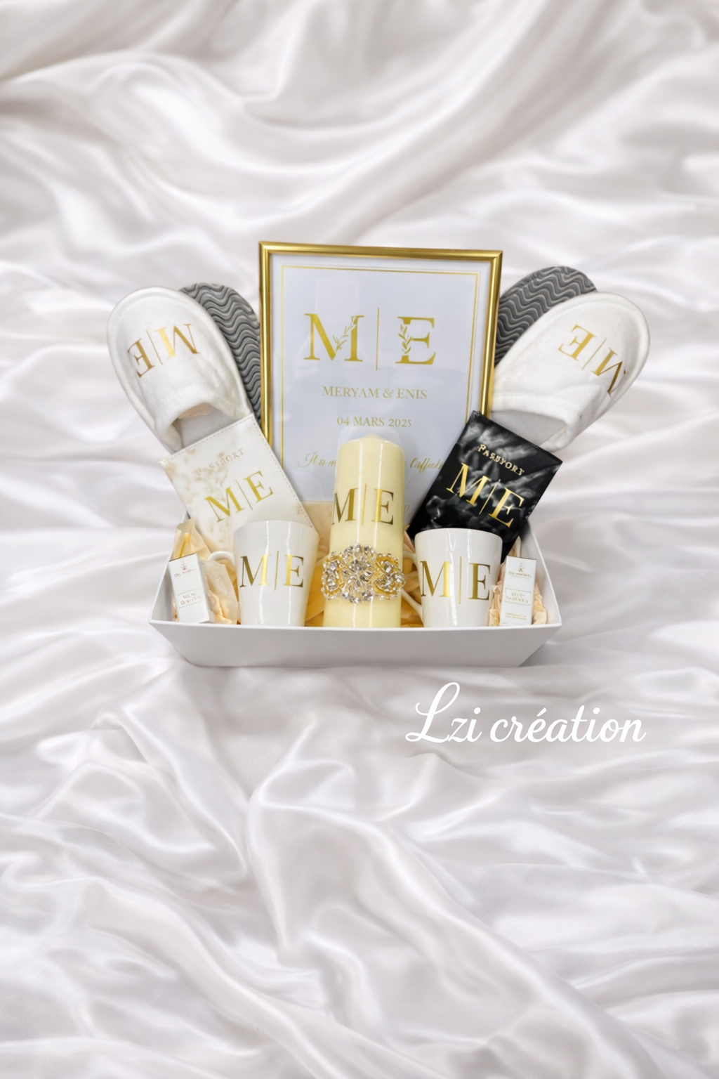 Coffret Cadeau Mariage Personnalisé – Initiales & Date
